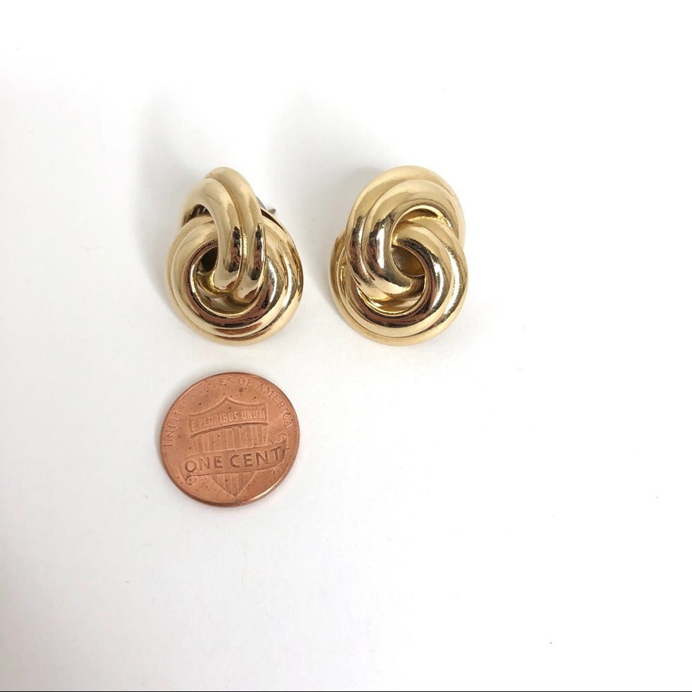 Vintage Givenchy knot gold tone earrings - Picture 2 of 4